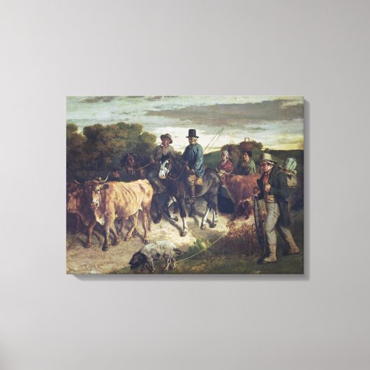 De boeren van Flagey die terugkeren van de beurs Canvas Afdruk (Voorkant)