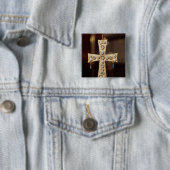 De boerkop van een Visigoth koning Vierkante Button 5,1 Cm (In situ)