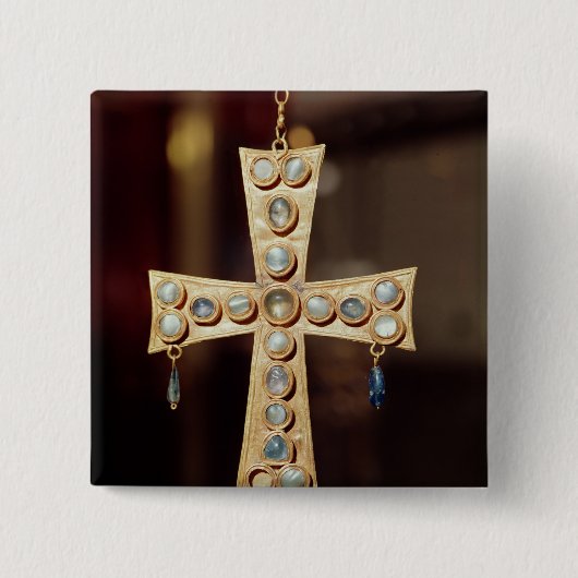 De boerkop van een Visigoth koning Vierkante Button 5,1 Cm (Voorkant)