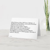 De Bogen van de Ingang van de bibliotheek, Kaart (Achterkant)