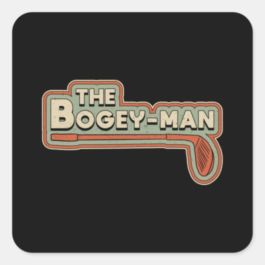 De bogey-Man Golfspeler Golfer Golfing Funny Vierkante Sticker (Voorkant)