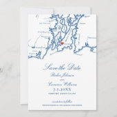 De Bohlin Save the Date met Foto Newport Harbor (Voorkant)
