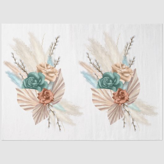 De Boho Boeket Serie Design 2 Tissuepapier (Voorkant)
