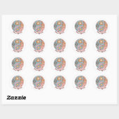 De Boho Retro Bloemen Ronde Sticker (Vel)