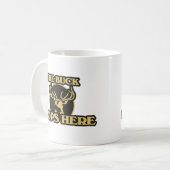 De bok stopt hier met jagen koffiemok (Voorkant links)