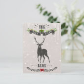 De bok stopt hier vrolijk kerstherten Briefkaart (Staand voorkant)