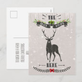 De bok stopt hier vrolijk kerstherten Briefkaart (Voorkant / Achterkant)