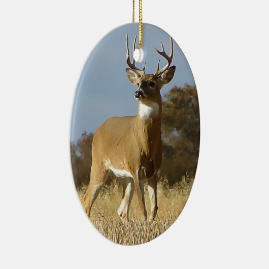 De Bok van Whitetail van de herfst Keramisch Ornament (Rechts)