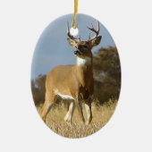 De Bok van Whitetail van de herfst Keramisch Ornament (Voorkant)