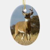 De Bok van Whitetail van de herfst Keramisch Ornament (Achterkant)