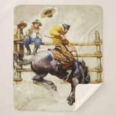 “De bokkende bronco” door NC Wyeth Sherpa Deken (Voorkant)