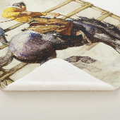 “De bokkende bronco” door NC Wyeth Sherpa Deken (3/4)