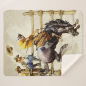 “De bokkende bronco” door NC Wyeth Sherpa Deken (Voorkant (horizontaal))