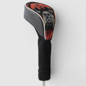 De Bokser Hond, Rood en Zwart 002 - Ulises Dallair Golfheadcover (Schuin)