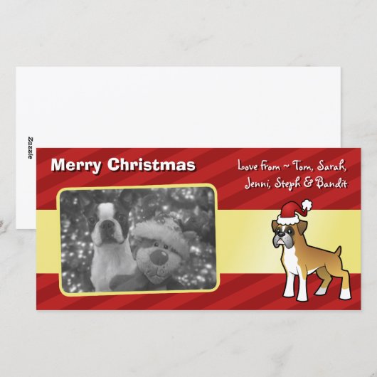 De Bokser van Kerstmis Feestdagenkaart (Voorkant / Achterkant)