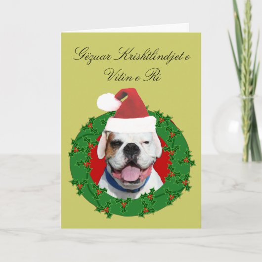 De bokserkaart van Krishtlindjet e Vitin e Ri van Feestdagen Kaart (Voorkant)