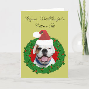 De bokserkaart van Krishtlindjet e Vitin e Ri van Feestdagen Kaart