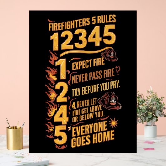 De Bold Firefighters Code Acryl Bord (Huwelijk)