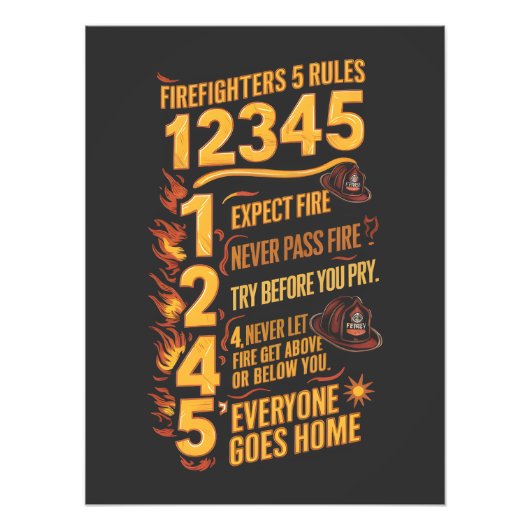 De Bold Firefighters Code Foto Afdruk (Voorkant)