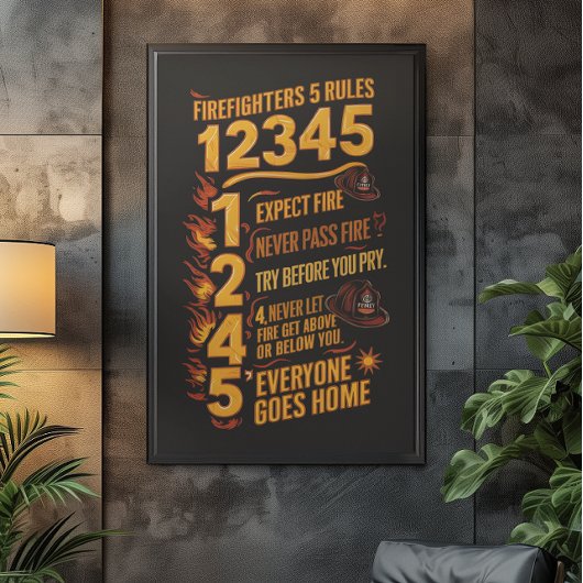 De Bold Firefighters Code Foto Afdruk