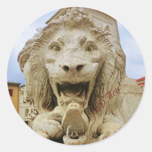 De Bold Lion van Massa, Ronde Sticker, Glanzend Sticker (Voorkant)