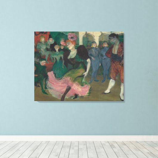 De Bolero dansen - Toulouse-Lautrec Schilderij Canvas Afdruk (Insitu (Houten vloer))