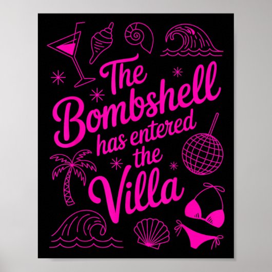 De bom is de Villa Tropical Funny binnengedrongen Poster (Voorkant)