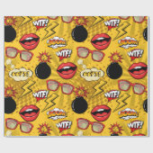 De Bomb Retro tilt Red/Gold ID553 Cadeaupapier (Vlak)