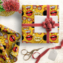 De Bomb Retro tilt Red/Gold ID553 Cadeaupapier