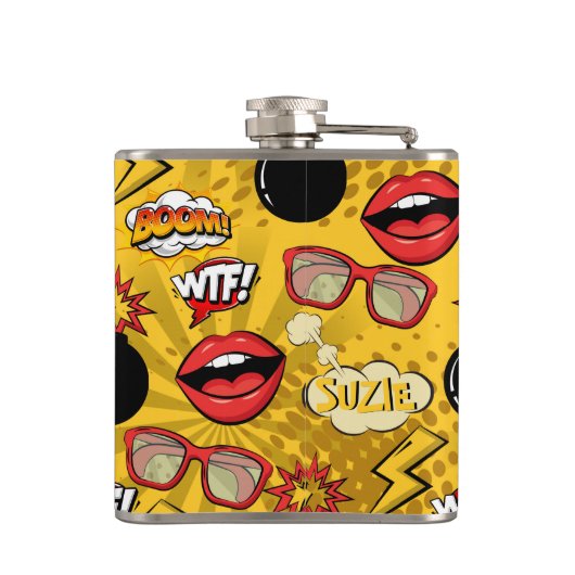 De Bomb Retro tilt Red/Gold ID553 Heupfles (Achterkant)