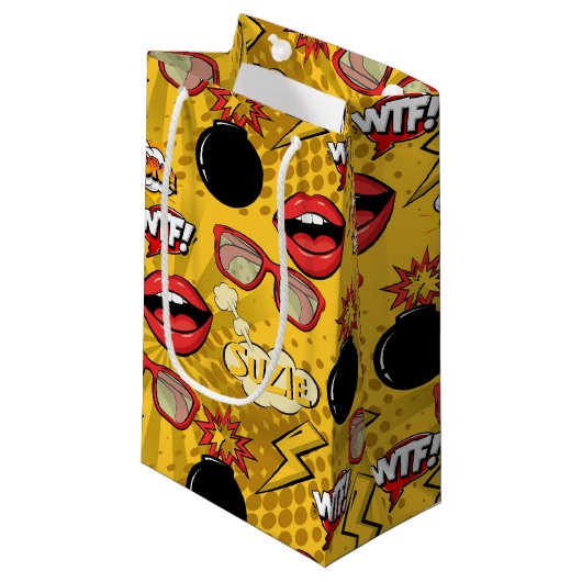 De Bomb Retro tilt Red/Gold ID553 Klein Cadeauzakje (Voorkant Gekanteld)