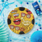 De Bomb Retro tilt Red/Gold ID553 Papieren Bordje (Feest)