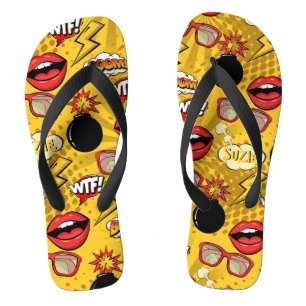 De Bomb Retro tilt Red/Gold ID553 Teenslippers