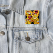 De Bomb Retro tilt Red/Gold ID553 Vierkante Button 5,1 Cm (In situ)