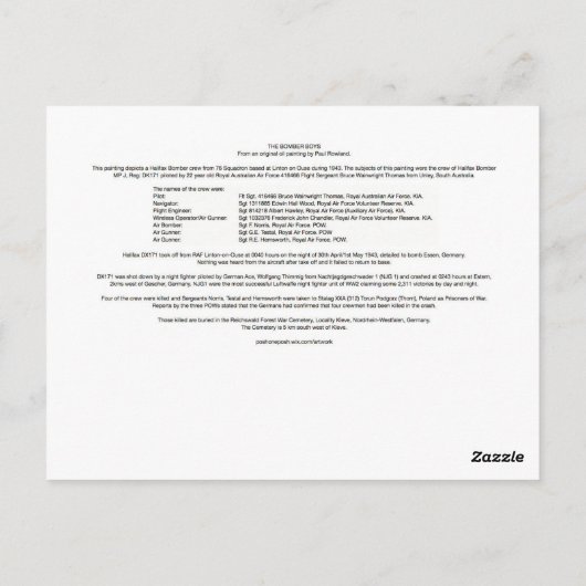 De bomberjongens briefkaart (Achterkant)