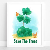 De bomen in de tuin beschermen het milieu poster