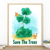 De bomen in de tuin beschermen het milieu poster