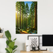 De bomen in het bos | AI Art Poster (Thuiskantoor)