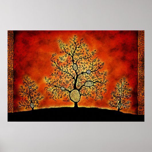 De bomen met een labyrint poster (Voorkant)