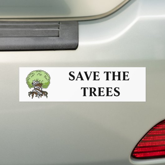 De bomen opslaan bumpersticker (Op auto)