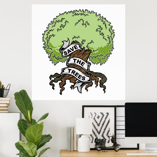 De bomen opslaan poster (Thuiskantoor)