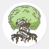 De bomen opslaan ronde sticker (Voorkant)