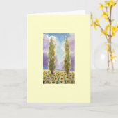 De Bomen van de cipres op het Gebied van de Kaart (Gele Bloem)