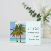 De Bomen van de palm op een Tropische Beach sparen Uitnodiging Briefkaart (Staand voorkant)
