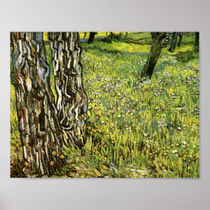 De Bomen van de pijnboom & Dandelions Van Gogh Poster