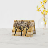 De Bomen van de winter op De Achtergrond van het Kaart (Gele Bloem)