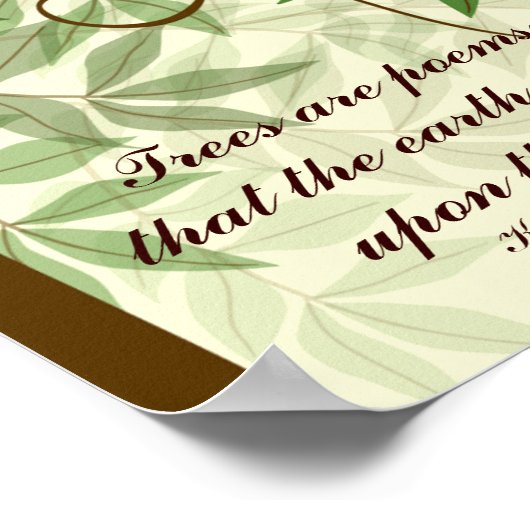 De bomen zijn het Poster van het Citaat van gedich (Hoek)