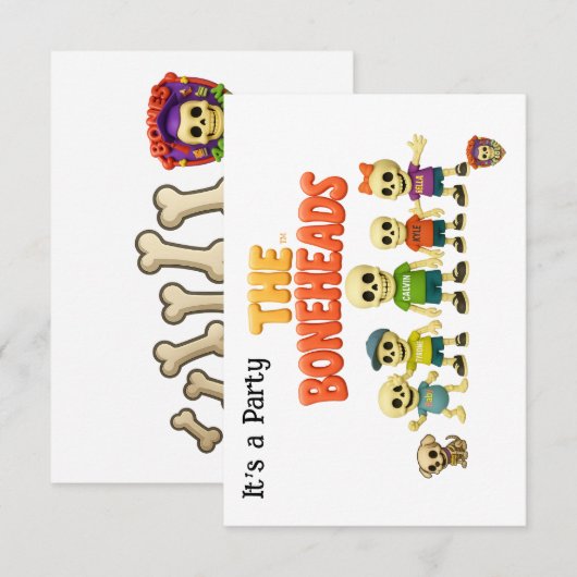 De Boneheads™-feestje Kaart (Voorkant / Achterkant)