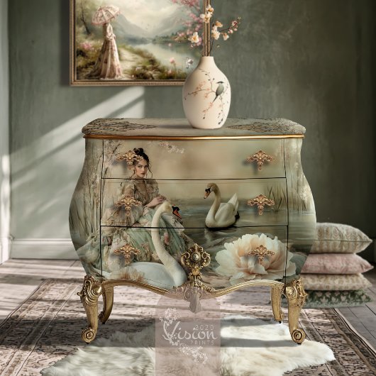 De bonne grâce Zwaan & Bloemenmeer Tissuepapier