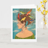 De Bonnet van Pasen Kaart (Gele Bloem)